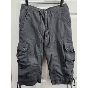 The North Face Charcoal Gray Nylon Hiking Cargo Capris Size 4